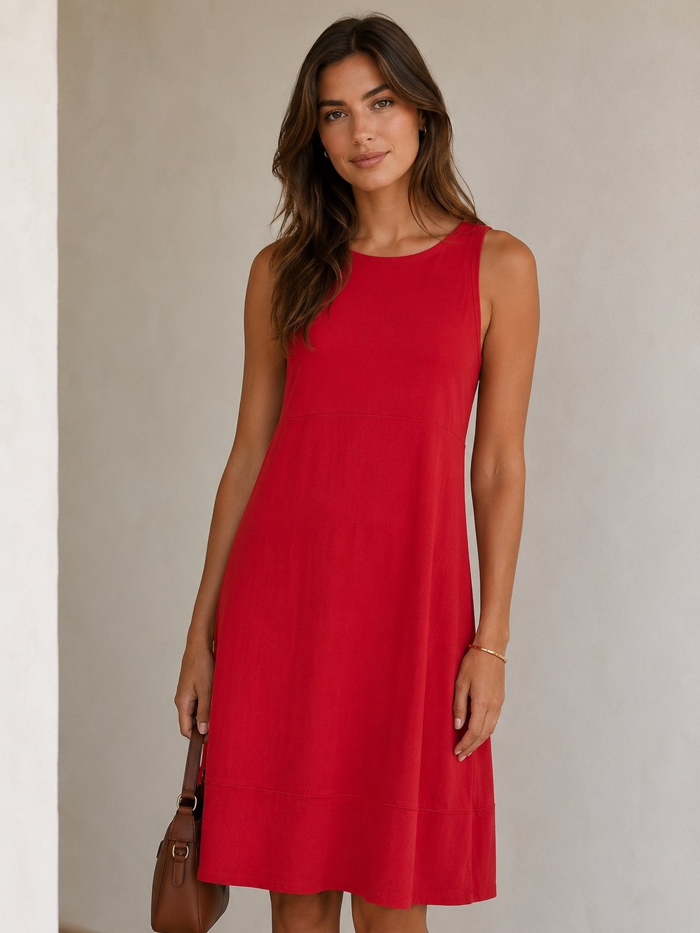 Eileen Fisher Hot Pink Midi Back Cutout Dress – Size Small